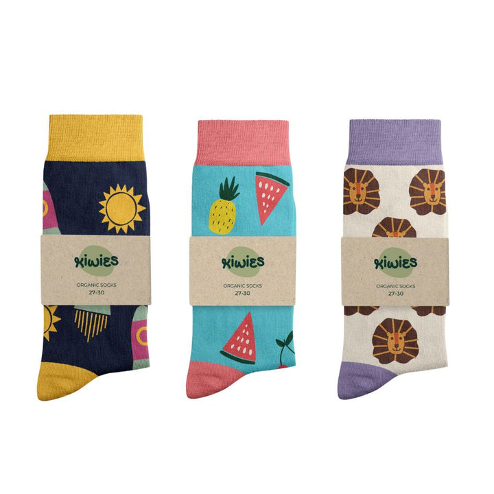Kindersocken "alle Themenwelten" im 3er-Pack aus Bio-Baumwolle